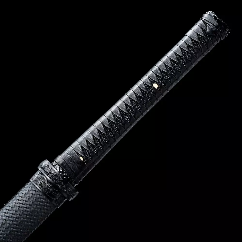 Black Ninja Sword | Black Manganese Steel Ninjato with Serrated