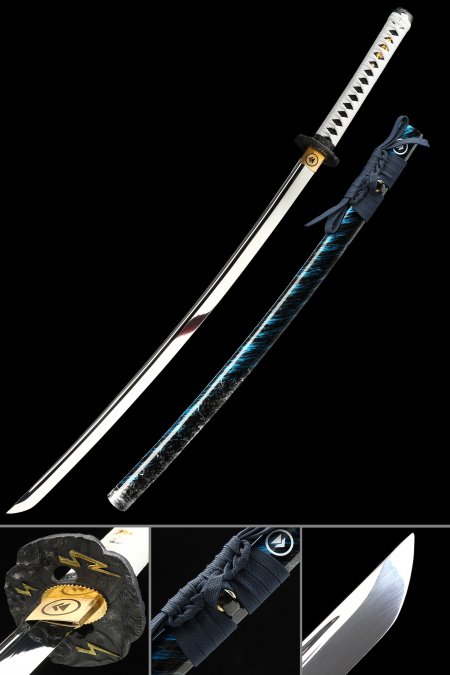 Handmade Full Tang Japanese Samurai Sword 1095 Carbon Steel With Mix-colored Scabbard