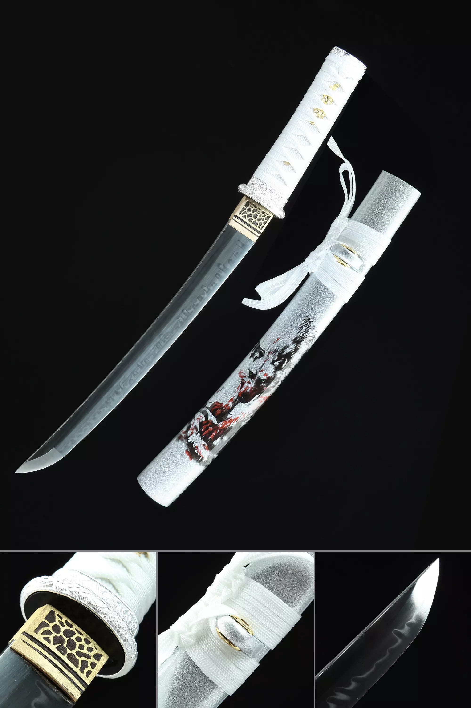 Tanto Sword | Handmade Japanese Short Tanto Sword T10 Carbon Steel Real ...