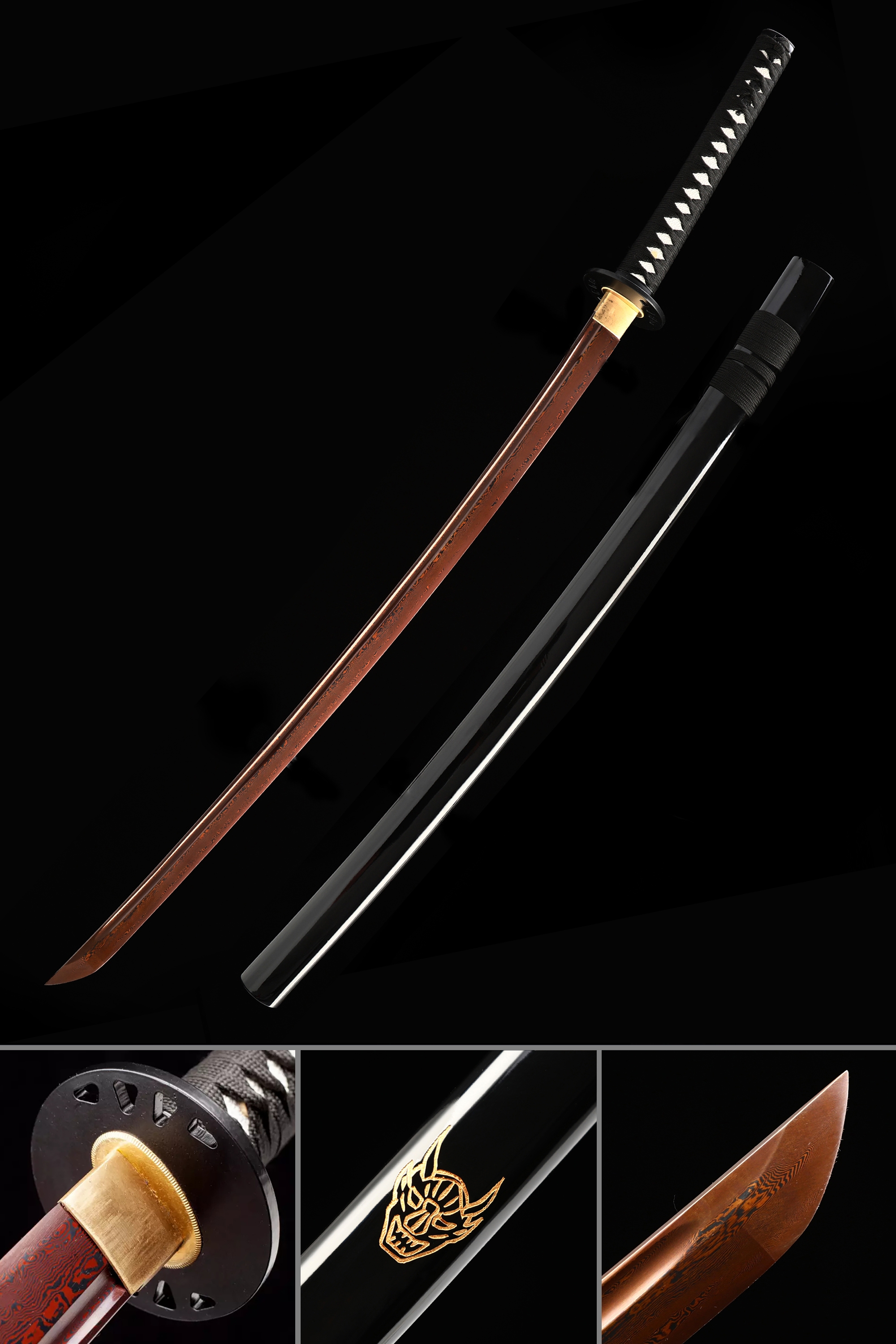 39" Kill Bill Demon's Japanese Samurai Katana Sword with Stand Brand New 