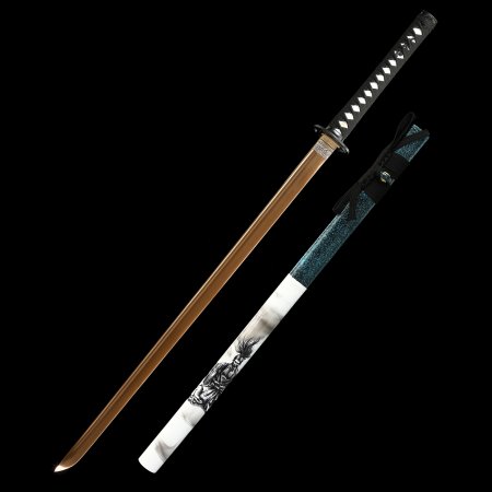 Handmade Full Tang Ninja Sword 1095 Carbon Steel With Golden Blade