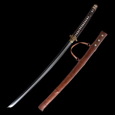 High-performance Japanese Tachi Odachi Sword With Brown Leather Saya