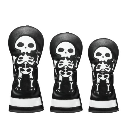 Skull Golf Wood Headcovers Set - Black