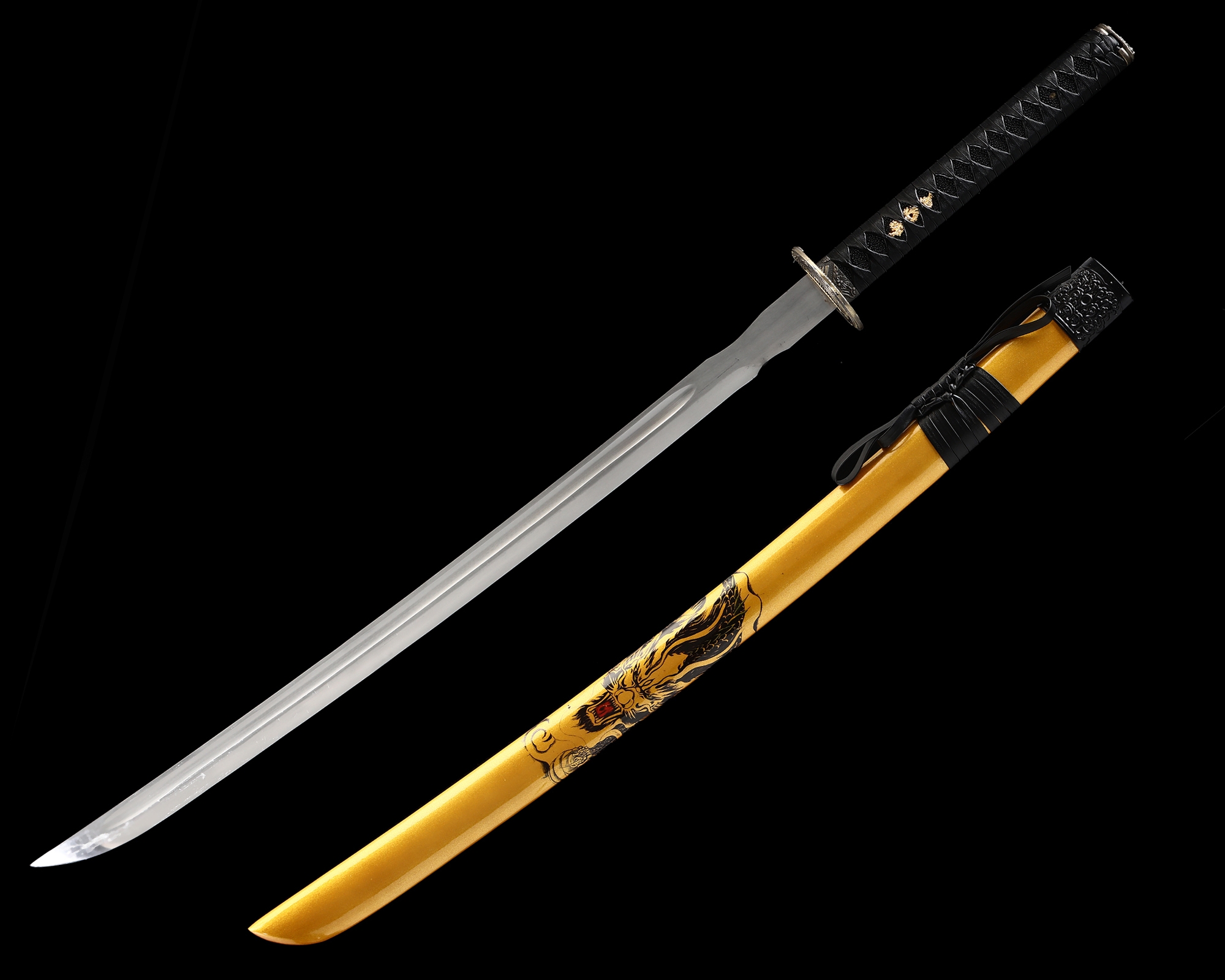 Yellow Katana | Handmade Japanese Katana Sword 1095 Carbon Steel