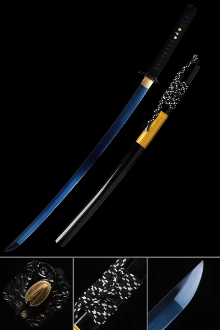 Hand-forged 1090 Carbon Steel Katana With Blue Blade