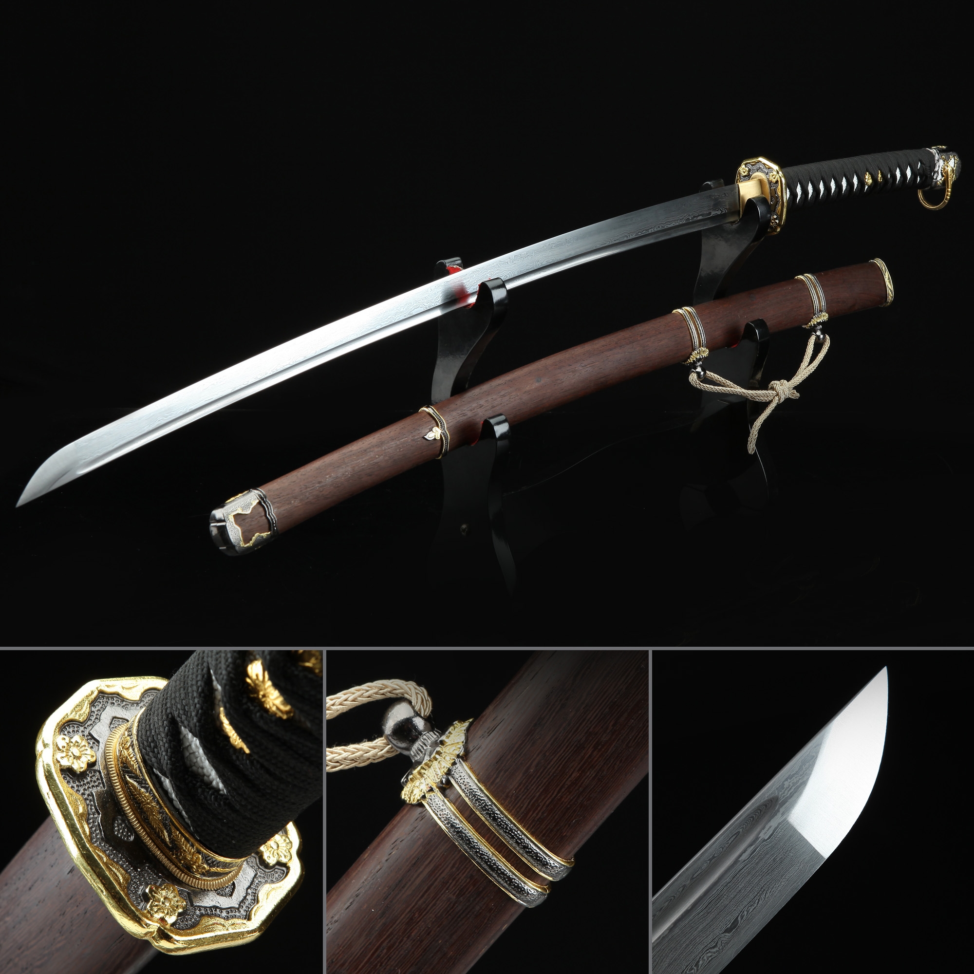Handmande Japanese Samurai Sword Pattern Steel With Brown Scabbard ...