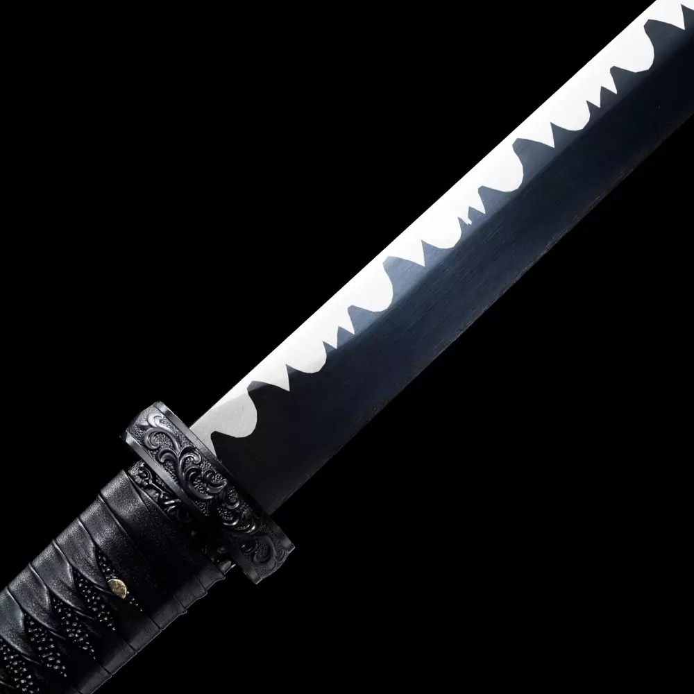 た*な様 CODE BLACK Black Ninja Sword | Black Manganese Steel Ninjato with Serrated