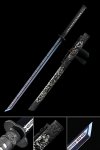 Handmade Japanese Straight Ninja Sword Full Tang With Blue Blade