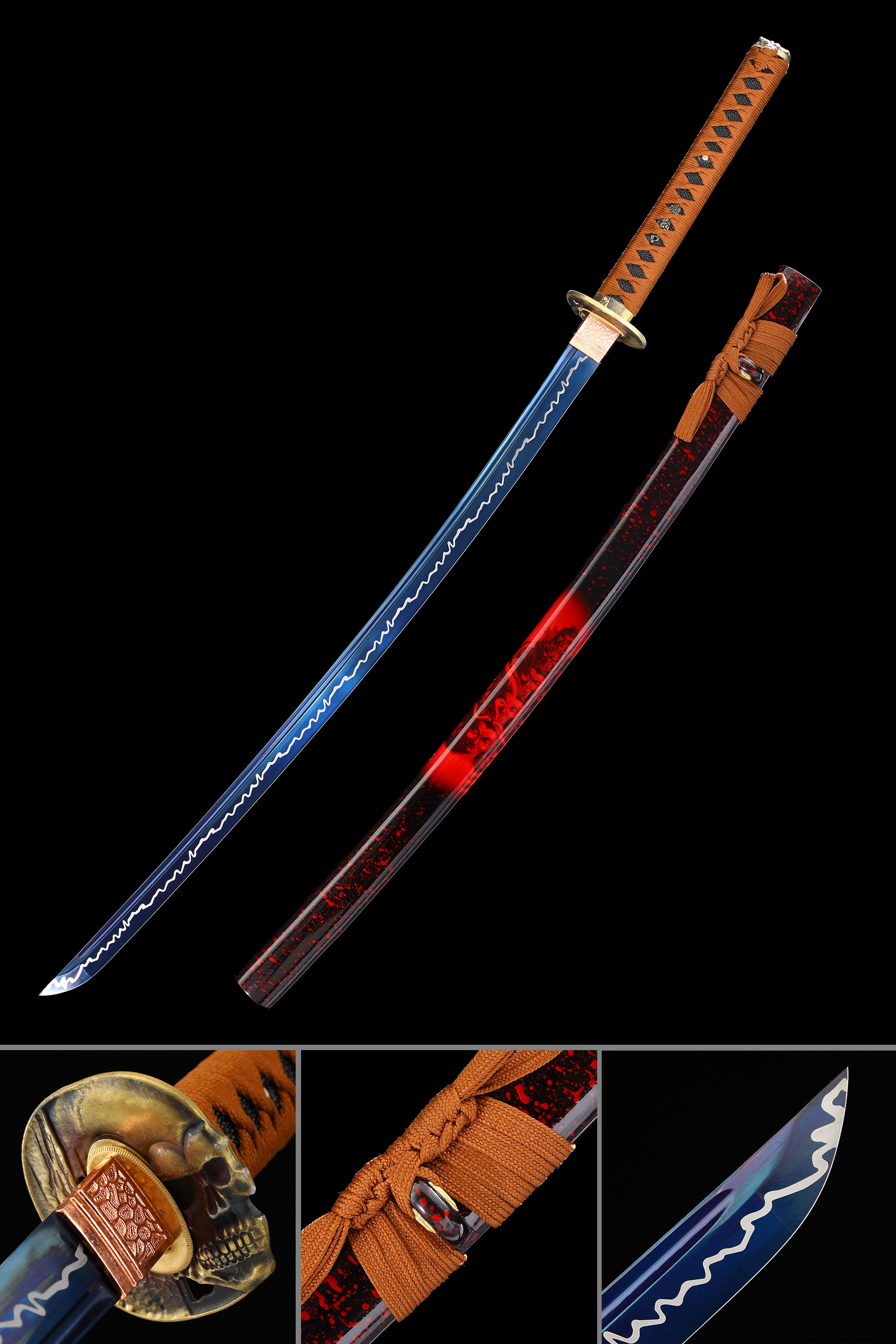 Japanese Handmade Folded 1095 Shiro Katana Ichi Tsuba Samurai Sword 