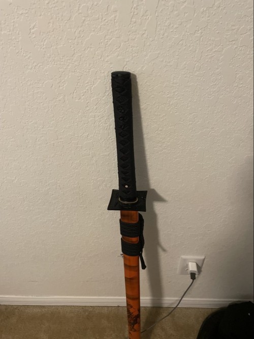 Straight Sword, Handmade Chokuto Ninjato Sword 1045 Carbon Steel With Black Blade