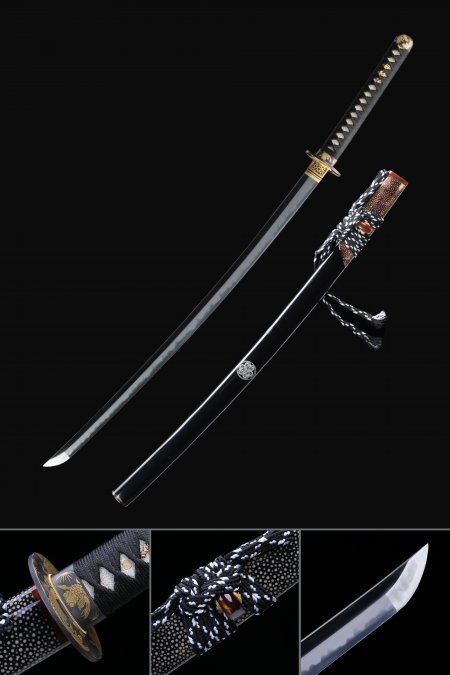 Real Katana, Handmade Katana Sword T10 Folded Clay Tempered Steel Full Tang High-performance
