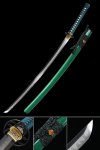 High-performance Japanese Katana Sword T10 Carbon Steel With Green Scabbard