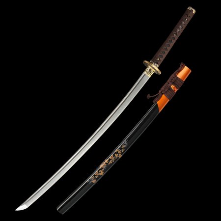 Handmade Japanese Samurai Sword With Damascus Steel Blade And Dragon Tsuba