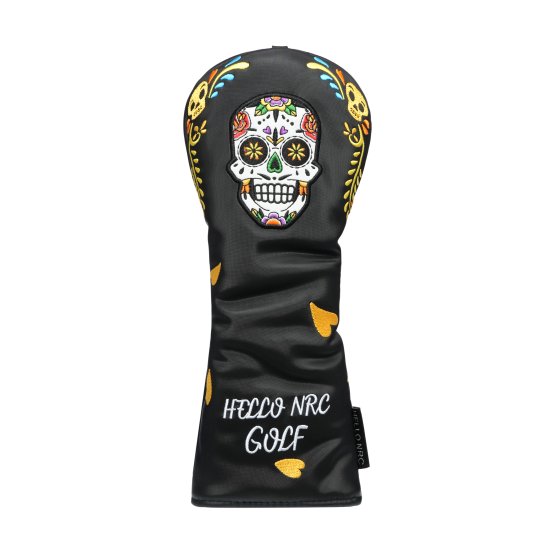 Skull Style Fairway Wood Headcover - Black