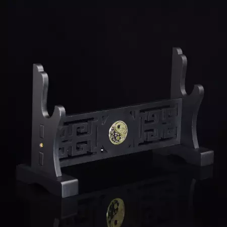 Single Katana Sword Stand Holder Display One-layer Rack Base Black Lacquered Wood