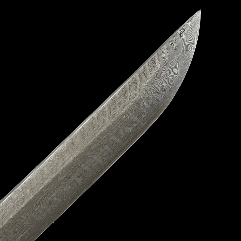 さだはる Tachi Sword | Damascus Steel Tachi Sword with Gold Hardwood Saya