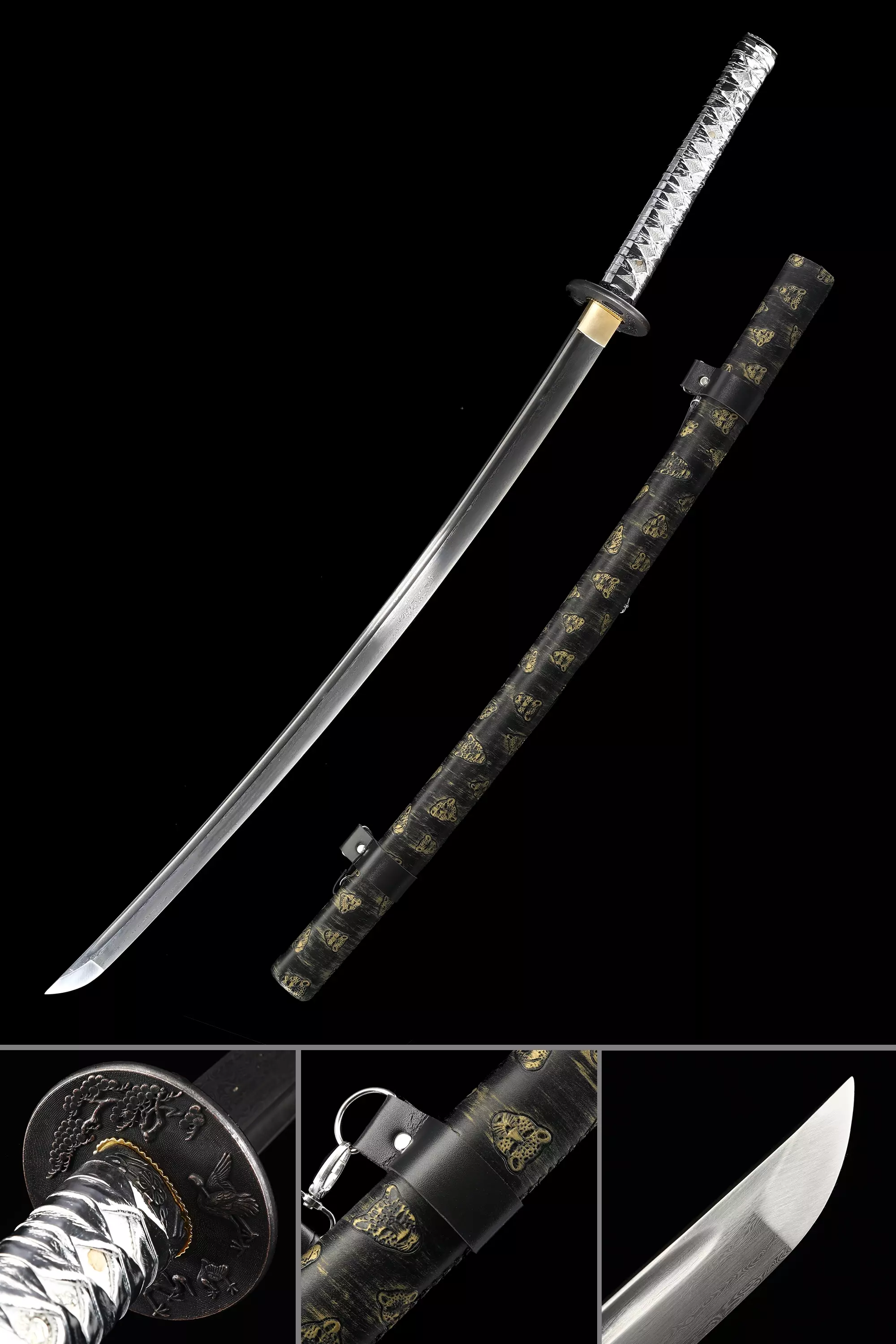 Tiger Katana | Handmade Japanese Katana Sword Full Tang With Tiger ...