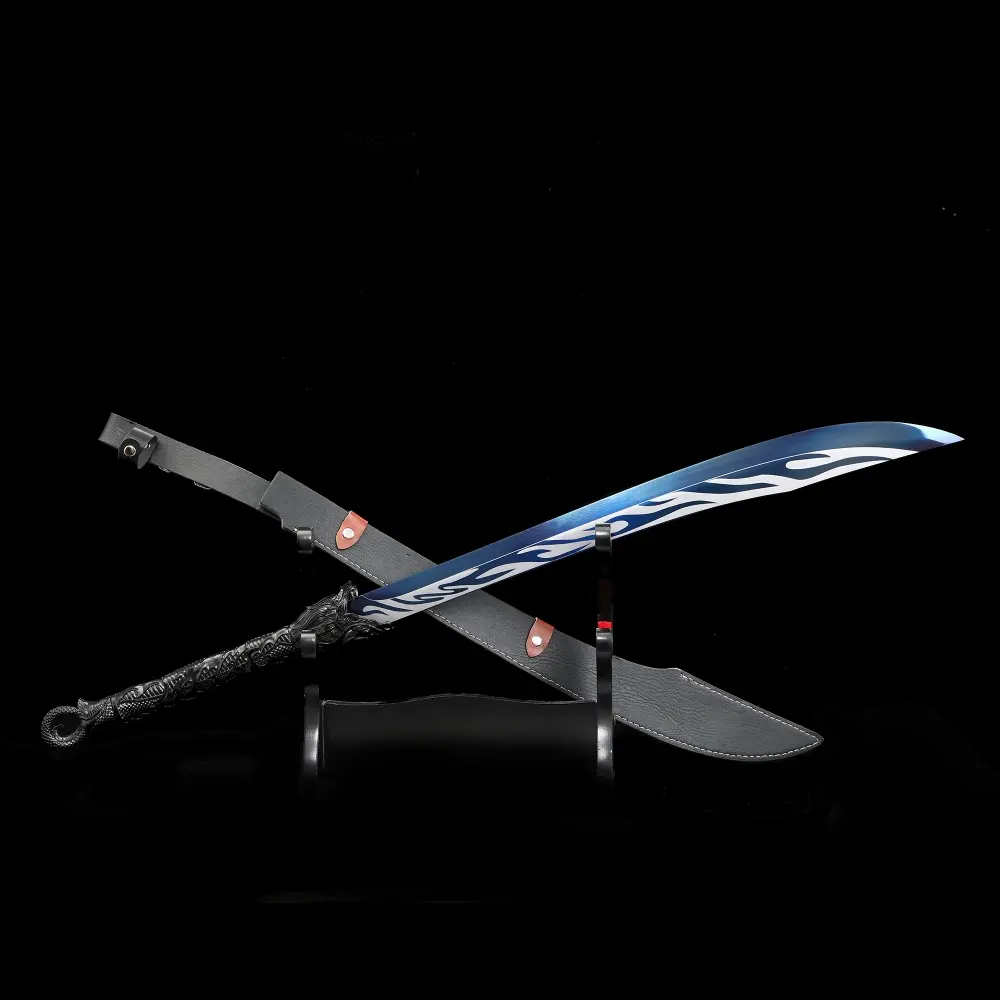 Handcrafted 1060 Carbon Steel Fantasy Sword With Blue Blade