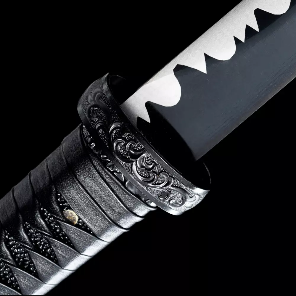 Black Ninja Sword | Black Manganese Steel Ninjato with Serrated