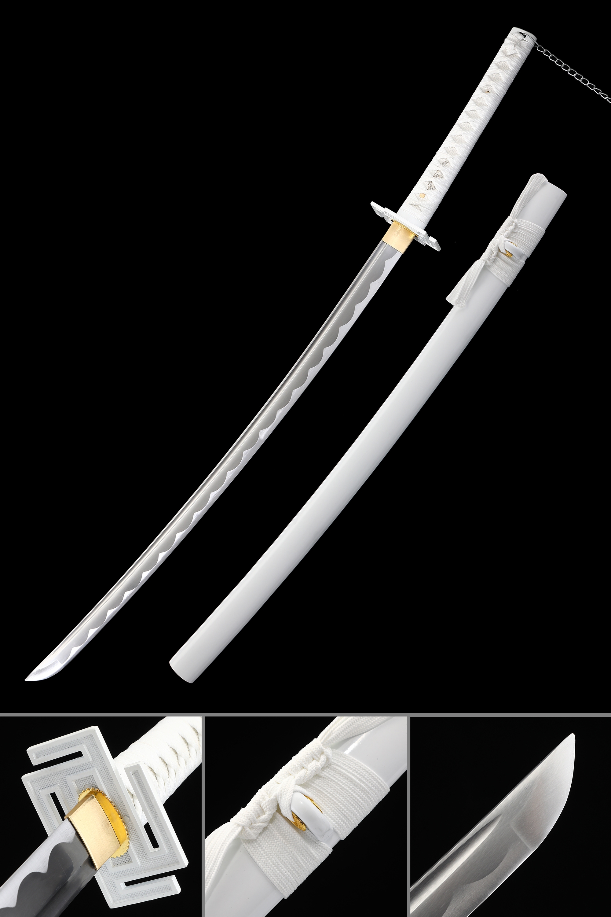 Full Tang Black Tensa Zangetsu Sword of Ichigo Kurosaki (Japanese