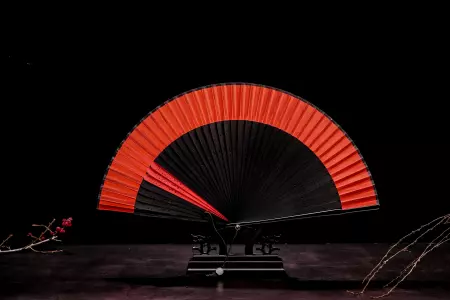 Handmade Japanese Folding Silk Hand Held Fan With Bamboo Frame