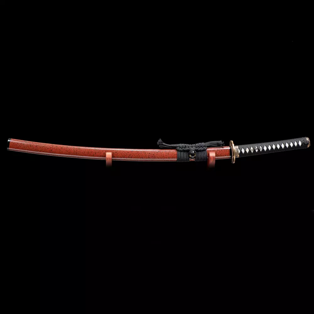  Zhmyyxgs Katana roja de cobre Tsuba Samurai Espada horneada  Hoja negra hecha a mano Katana Japón Espada Katana Espada Real Muy afilada  Espada de Acero Anime Katana Katana : Deportes y