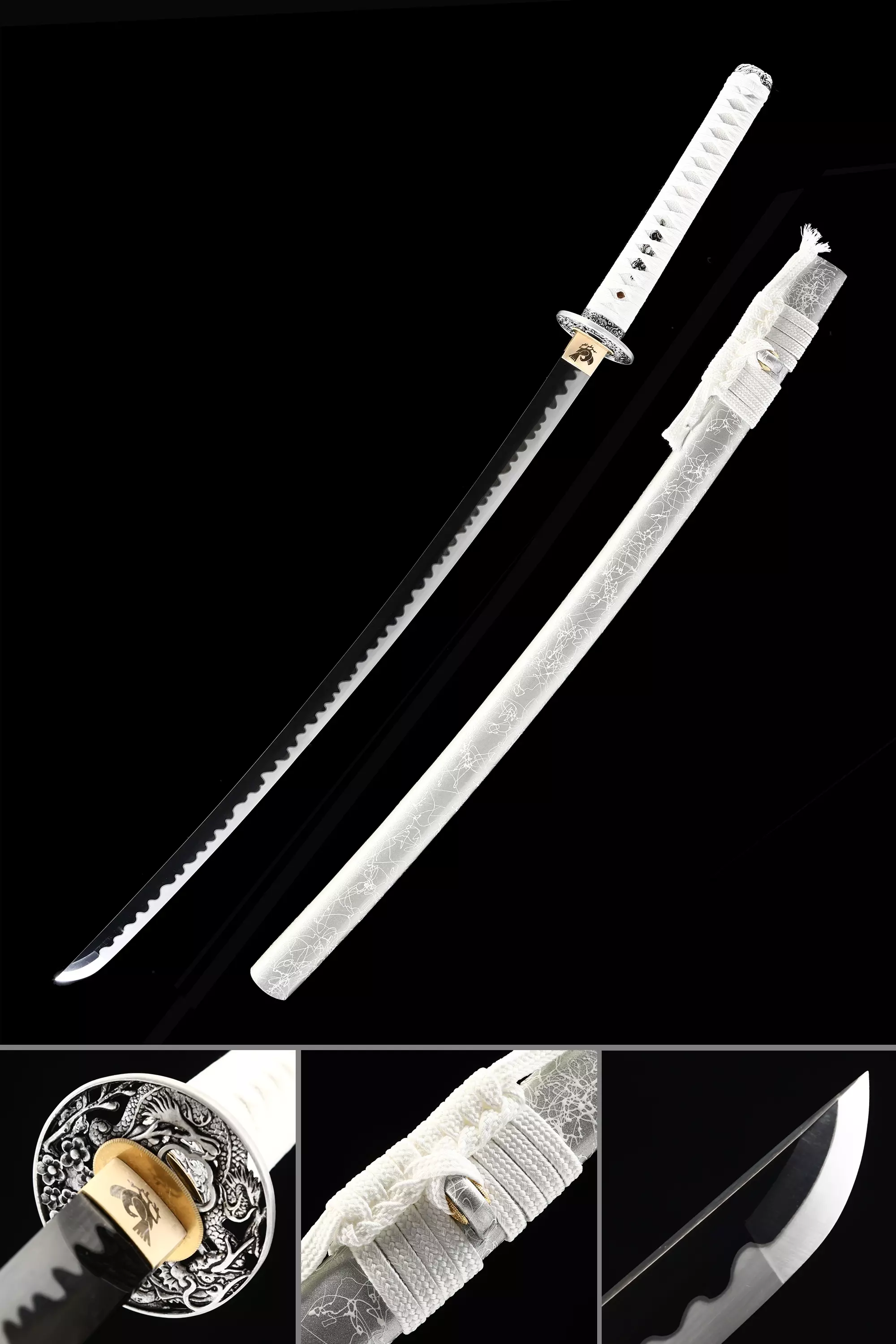 Black Blade Katana Handmade Japanese Samurai Sword High Manganese Steel With Black Blade 2499