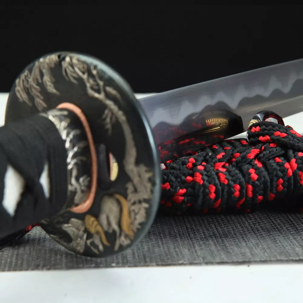 Battle Ready Katana | Dragon Tsuba T10 Carbon Steel Katana, Dark
