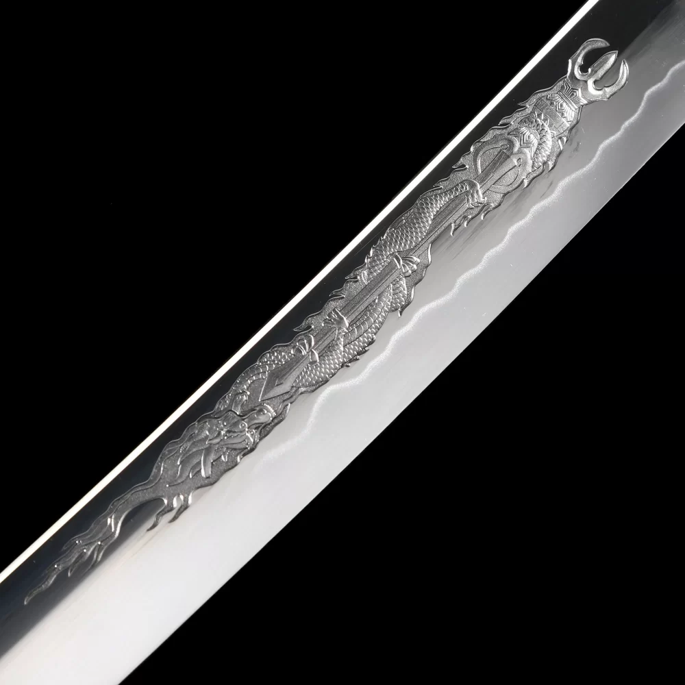 Samurai Sword | 1090 Carbon Steel Katana with Dragon Engraving