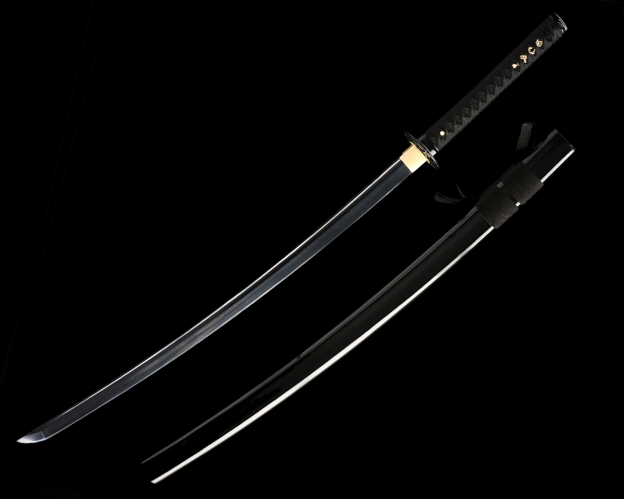 Black Katana | 1060 Carbon Steel Black Katana with Snowflake Alloy