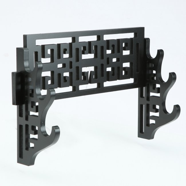 Handmade Black Wooden 3 Tier Katana Sword Stand Holder Display Rack Stand Wall Mount