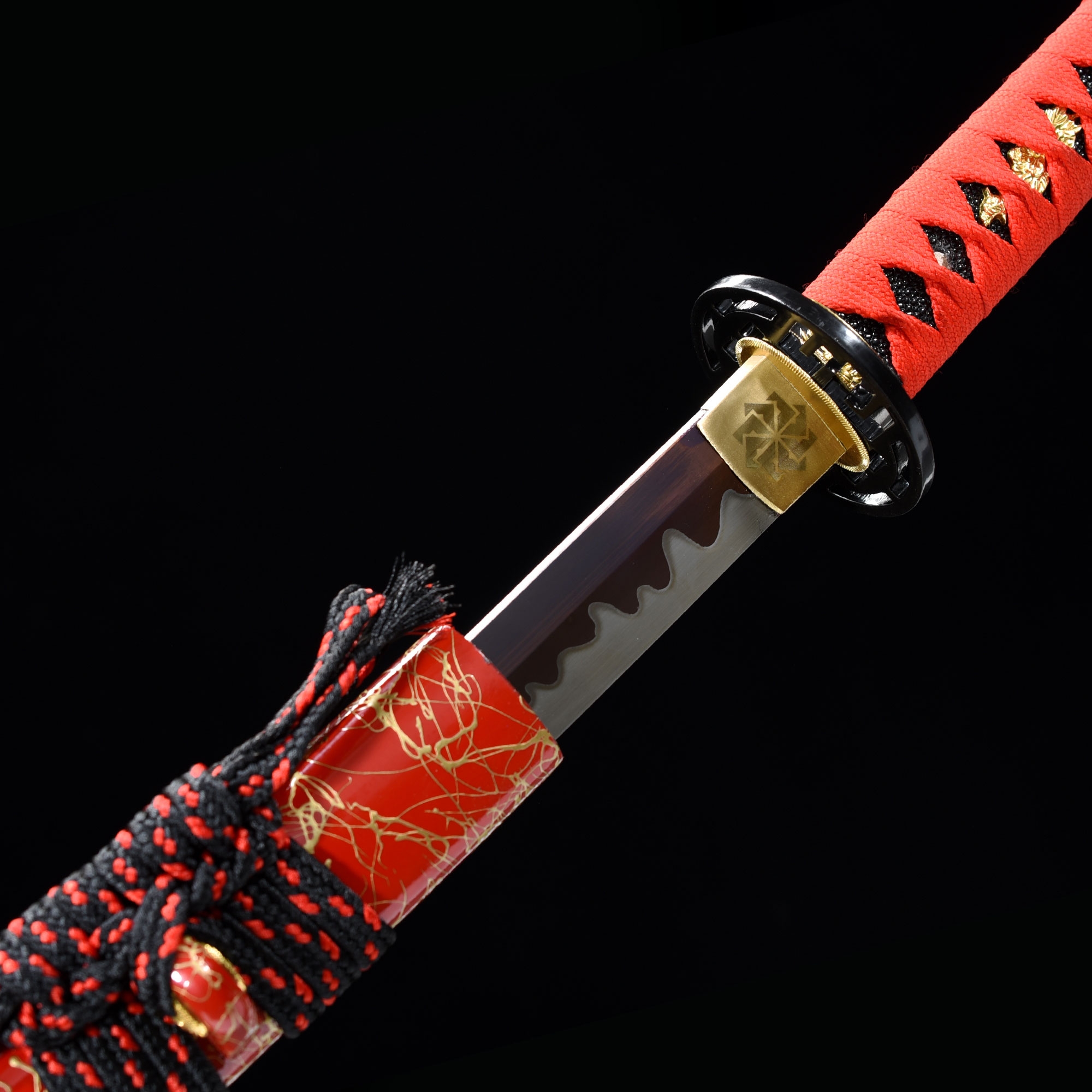 Handmade High Manganese Steel Red Blade Real Japanese Katana Samurai