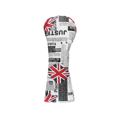Classic Newspaper Hybrid Golf Headcover - White