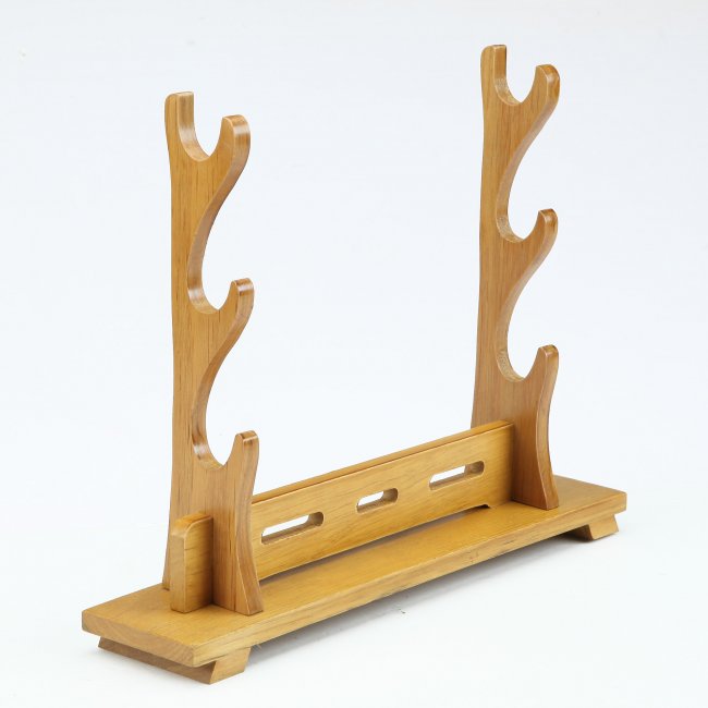 Handmade Natural Bamboo Wooden 3 Tier Katana Samurai Sword Bracket Stand Holder Display Rack Stand