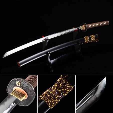 High-performance Genuine Katana Sword Damascus Steel Real Hamon Full Tang