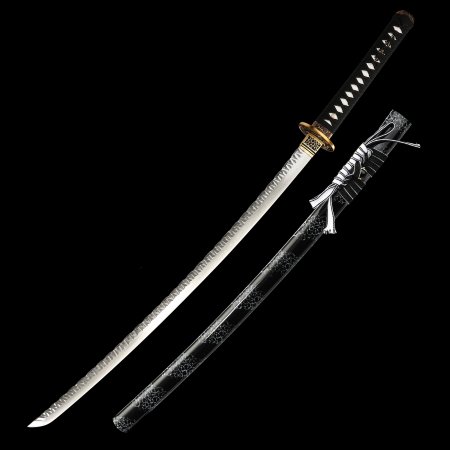 Handcrafted Full Tang Katana Sword Damascus Steel With Marble Style Scabbard