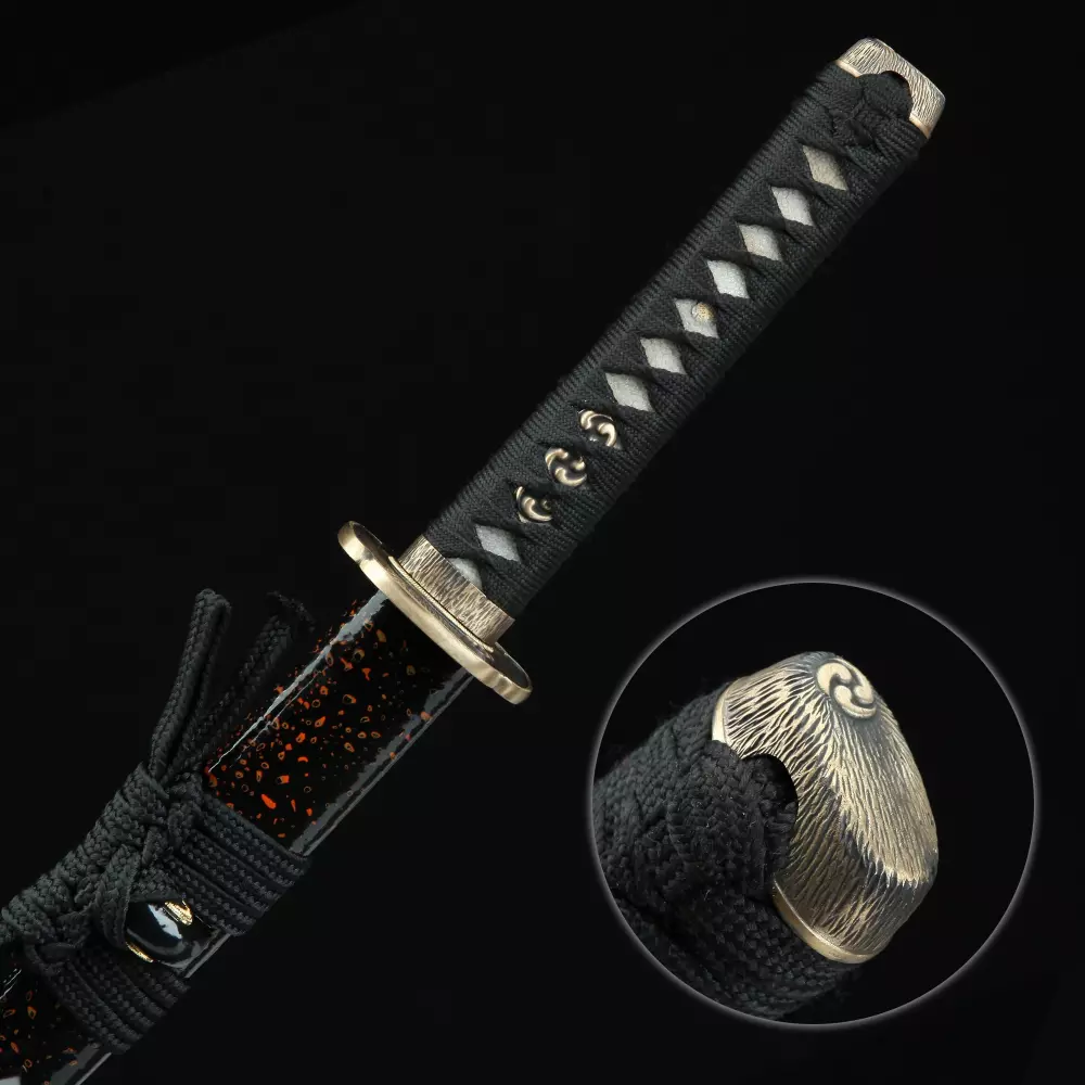 Short Samurai Sword  Handmade Pattern Steel Sharpening Blade