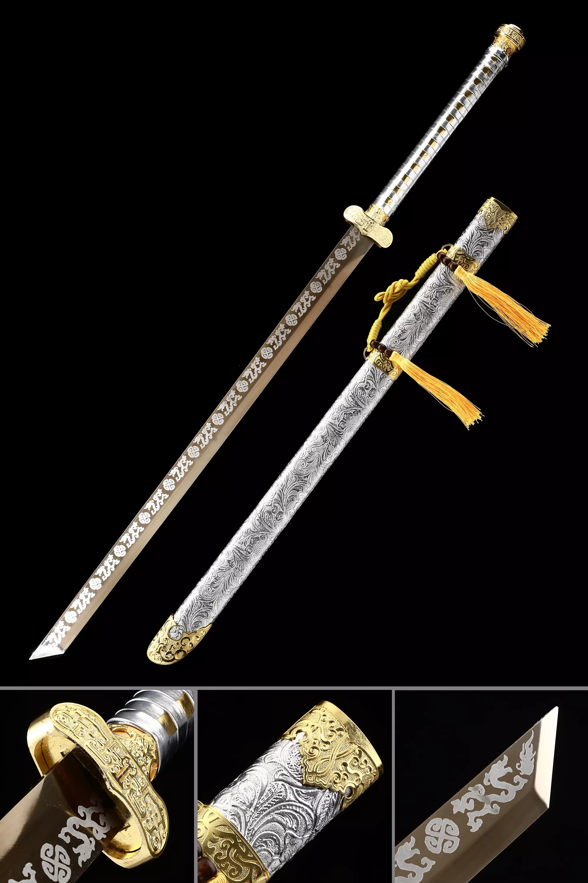 Tang Dao | Chinese Tang Dynasty Dao Sword With Golden Blade - TrueKatana