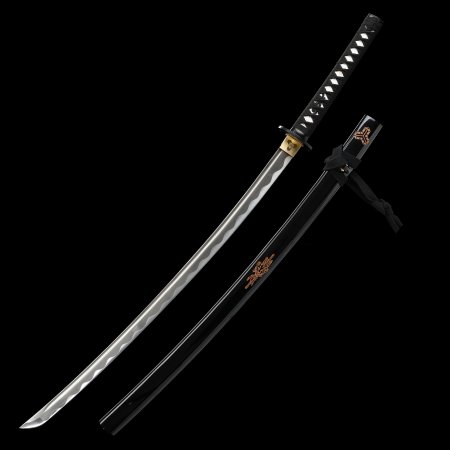 Handmade Full Tang Japanese Samurai Sword 1060 Carbon Steel With Black Scabbard