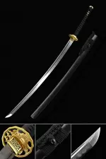 Handmade Japanese Sword T10 Folded Clay Tempered Steel Full Tang