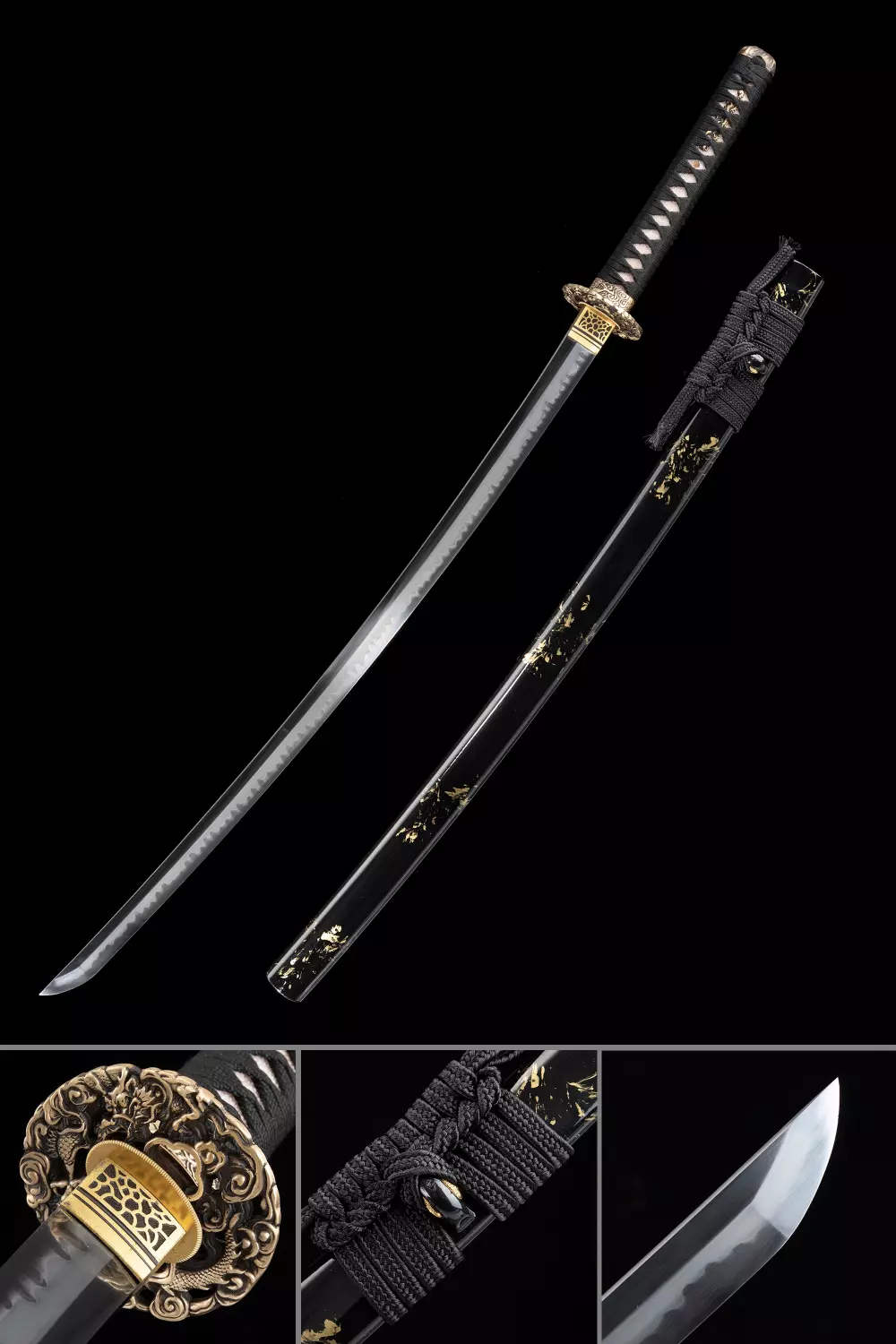 hand forged 1095 clay tempered japanese Katana samurai real hamon sword fulltang 