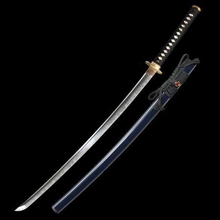 Handcrafted Full Tang Japanese Samurai Sword T10 Carbon Steel With Clay Tempered Blade