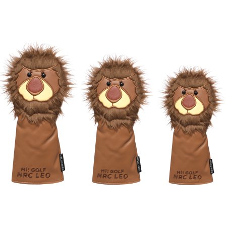 Cartoon Lion Golf Wood Headcovers Set - Brown