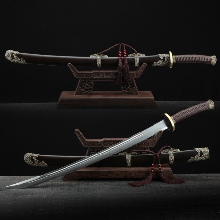 Chinese Qin Dynasty Da Dao Saber Sword Broadsword Damascus Steel