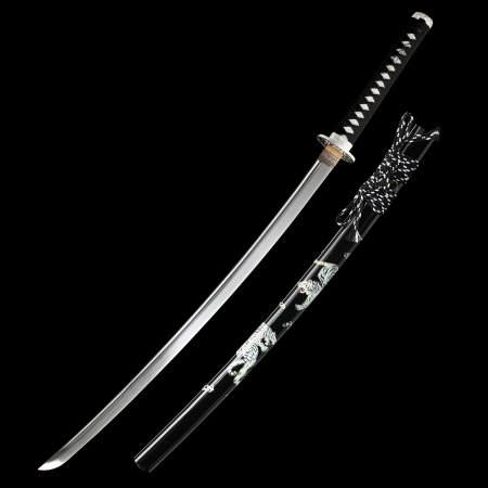 Handmade Japanese Samurai Sword 1095 Carbon Steel With Tiger Theme Scabbard