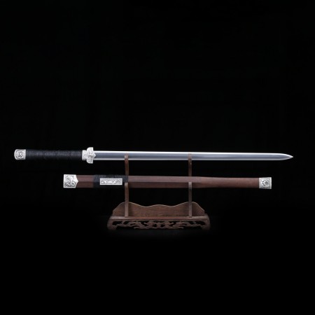 Handmade Chinese God Beast Theme Damascus Steel Rosewood Scabbard Chinese Swords