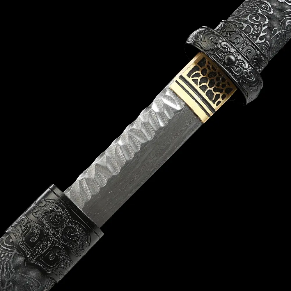 Ninja Sword | Damascus Steel Ninja Sword Full Tang with Dragon