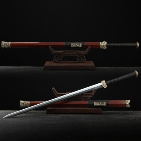Handgefertigte Schwarze Palisander-damaskus-stahl-echte Chinesische Han-dynastie-königsschwerter
