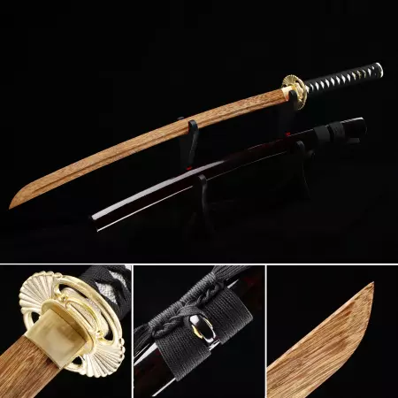 Handmade Japanese Wooden Unsharp Katana With Brown Blade