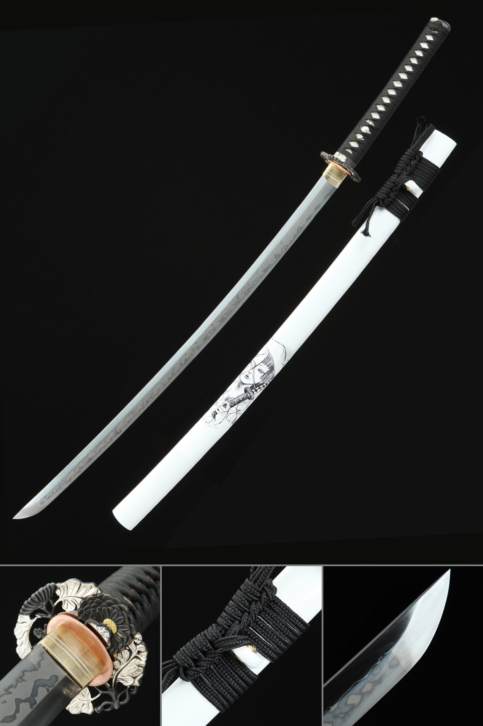 Carbon Steel Leather Real Japanese Display Katana at Rs 16100/piece in  Mumbai
